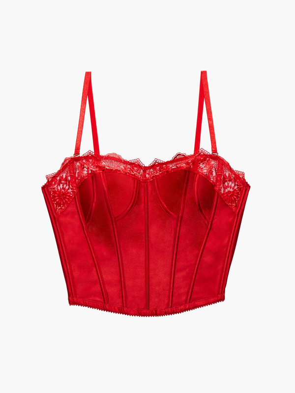 Mosaic Lace Bustier in Red | SAVAGE X ...