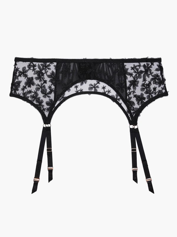 Embroidered Floral Garter Belt in Black | SAVAGE X FENTY