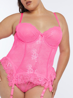 Living in the Clouds Iridescent Lace Corset in Pink