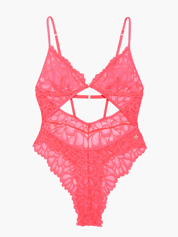 Savage Not Sorry Lace Bodysuit in Pink | SAVAGE X FENTY