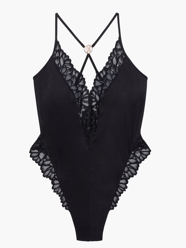 Savage Not Sorry Lace Teddy in Black | SAVAGE X FENTY