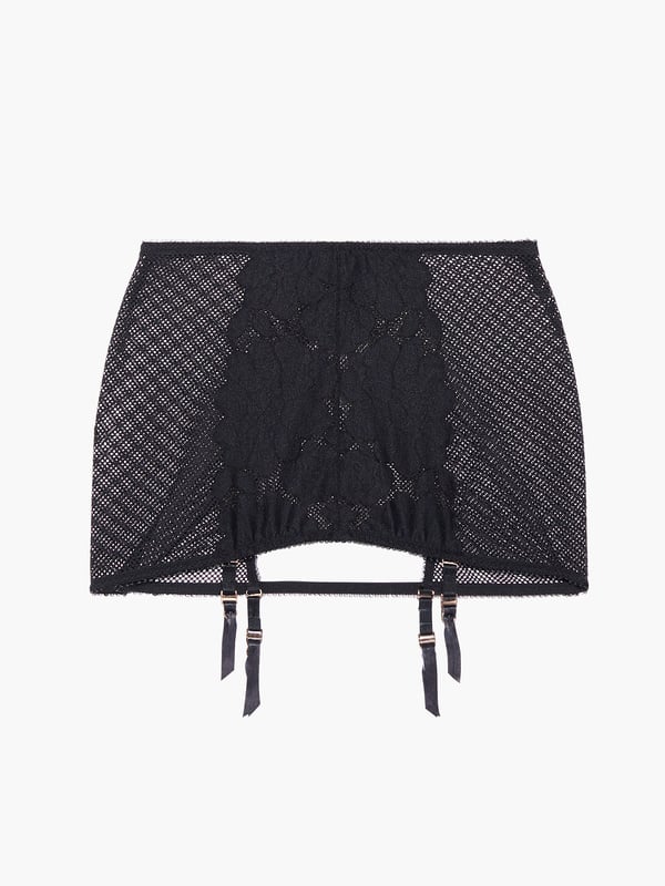 Savage X Fenty, Women's, Floral Glow Lace & Mesh Garter Skirt