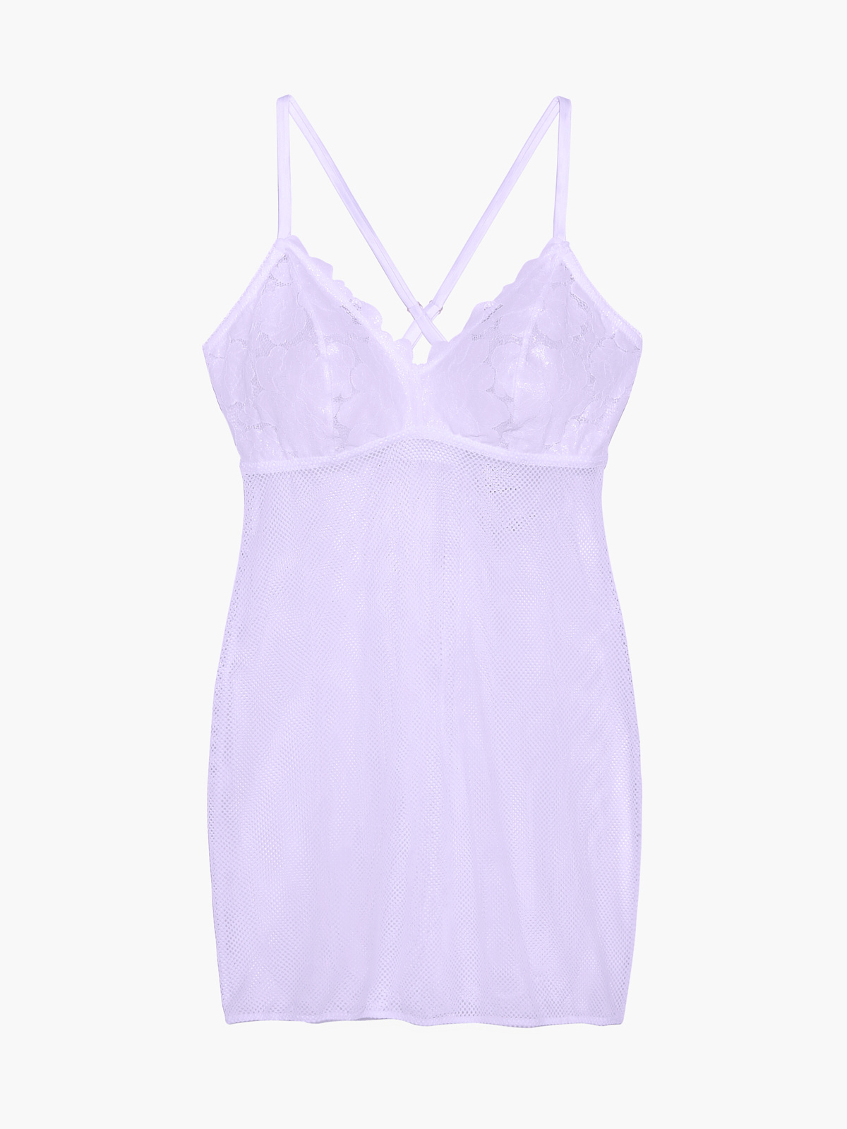 Floral Glow Lace & Mesh Slip in Purple | SAVAGE X FENTY