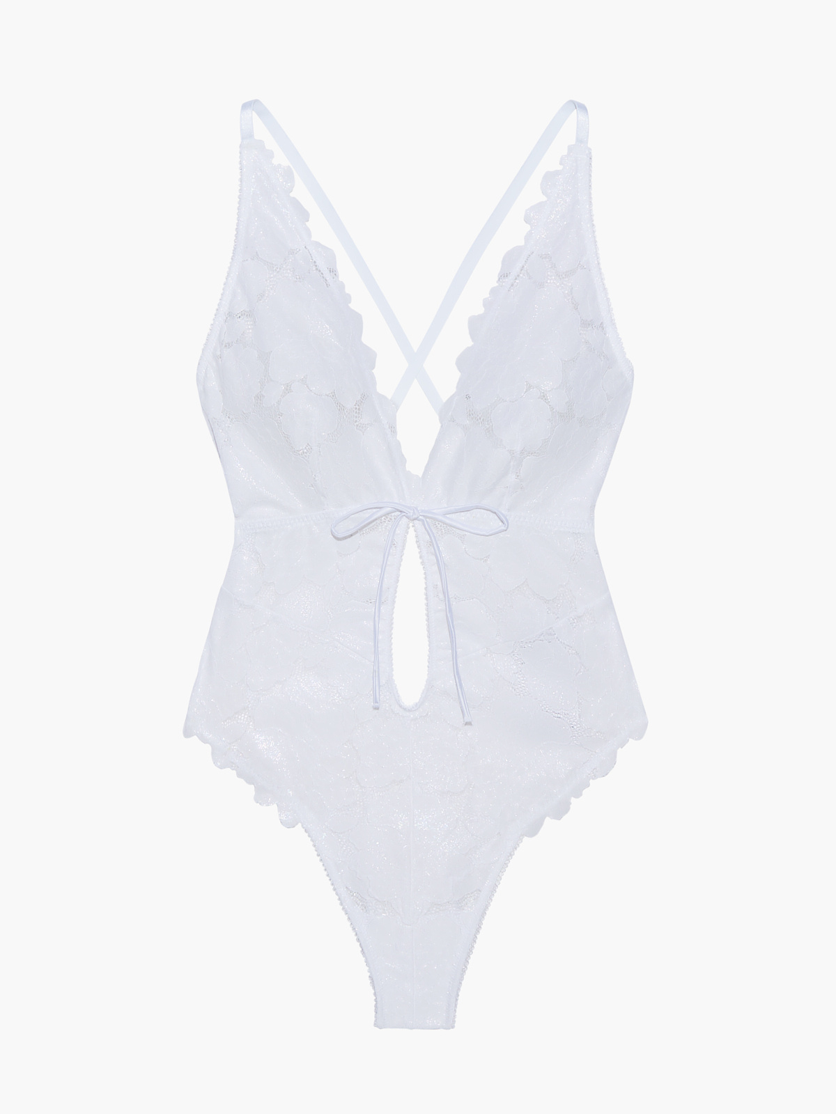 Louis Vuitton White Openwork Lace Knit Bodysuit 1A8346 - Privae