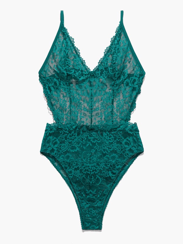 Floral Lace Teddy In Green Savage X Fenty France