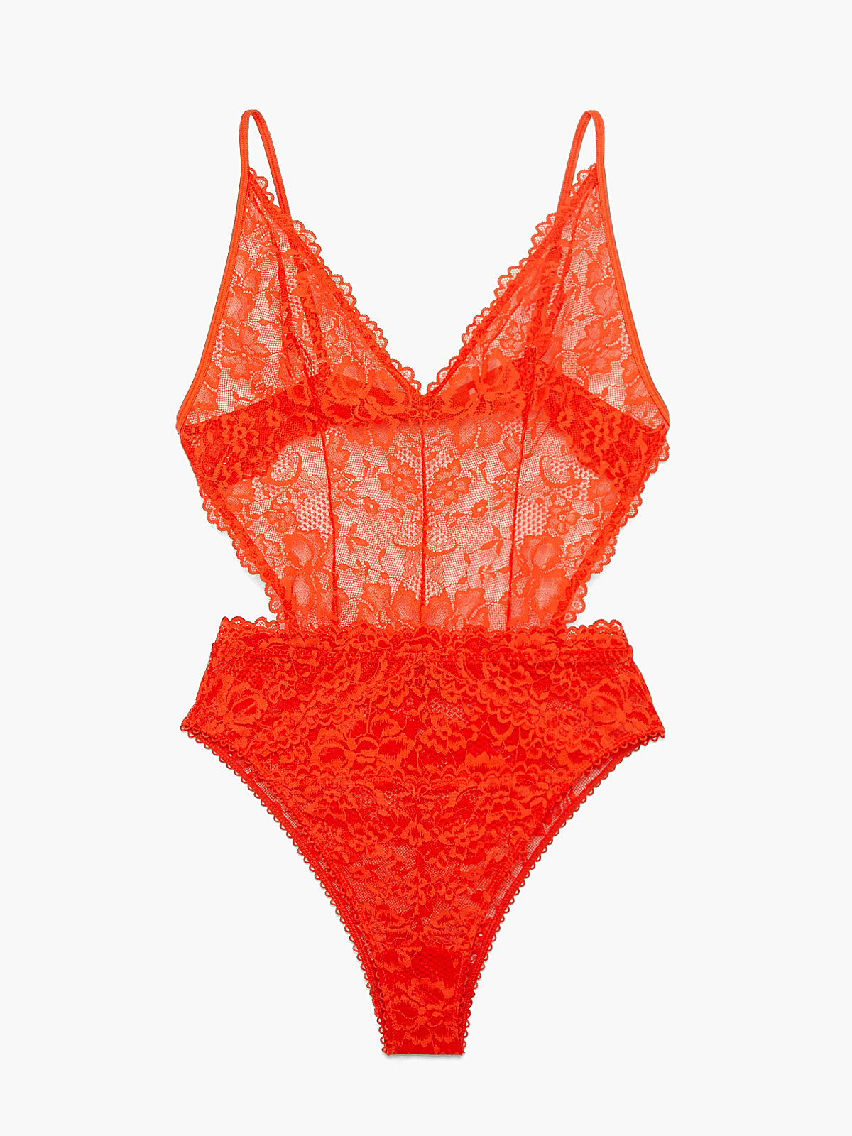 Floral Lace Teddy in Orange & Red | SAVAGE X FENTY