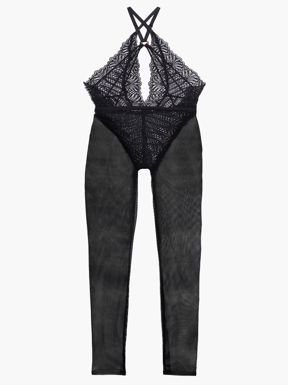 Stranded In Lace Crochet Catsuit in Black | SAVAGE X FENTY France