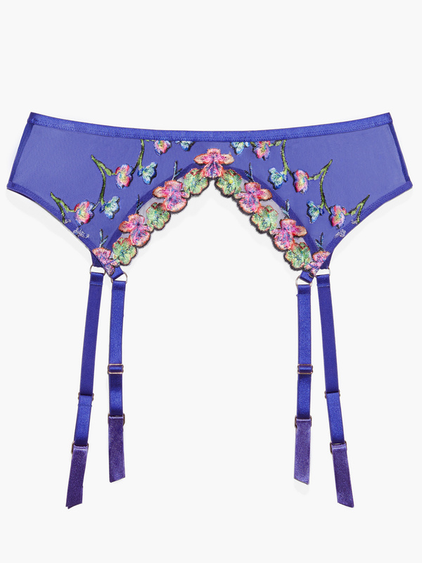 Western Wildflower Garter Belt in Blue & Purple SAVAGE X FENTY