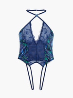 Baroque Butterfly Lace Bralette in Blue