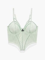 Savage X, Women's Going Platinum Strappy Mesh Bralette, Deep Forest Green,  L at  Women's Clothing store