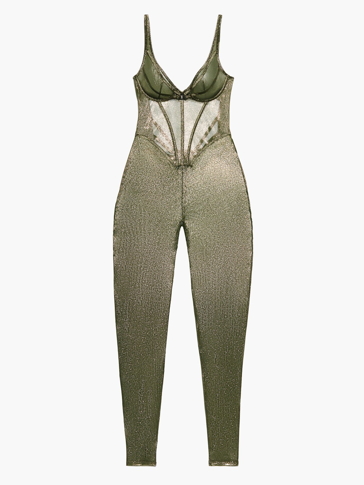 Going Platinum Mesh Crotchless Catsuit in Green | SAVAGE X FENTY