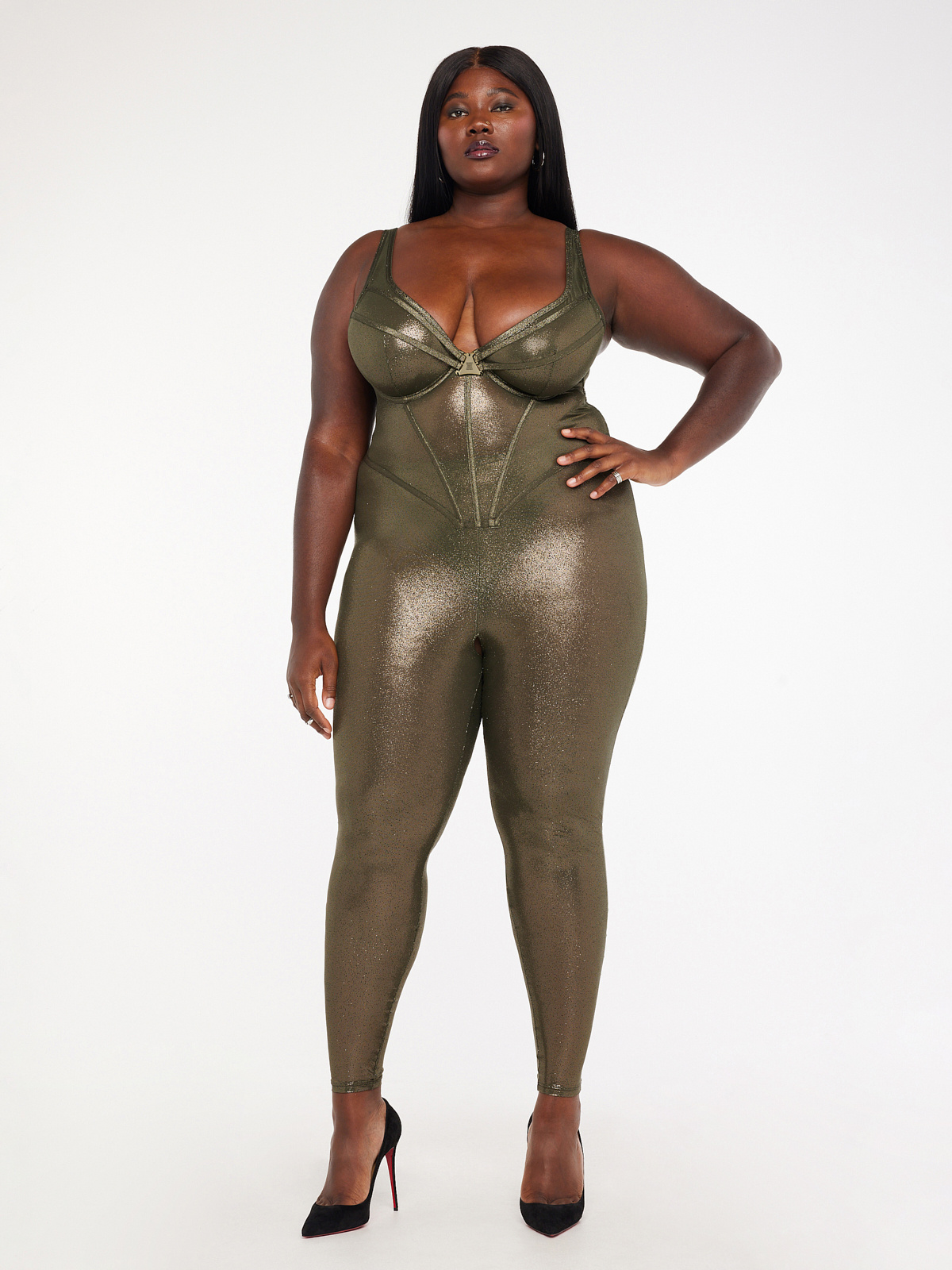 Going Platinum Mesh Crotchless Catsuit