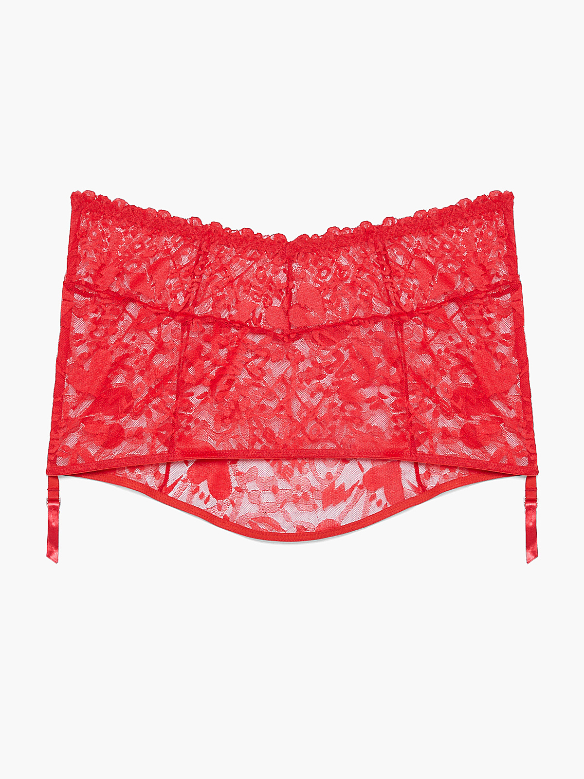 A Red Set: Glossy Flossy Quarter Cup Bra, Garter Skirt, and