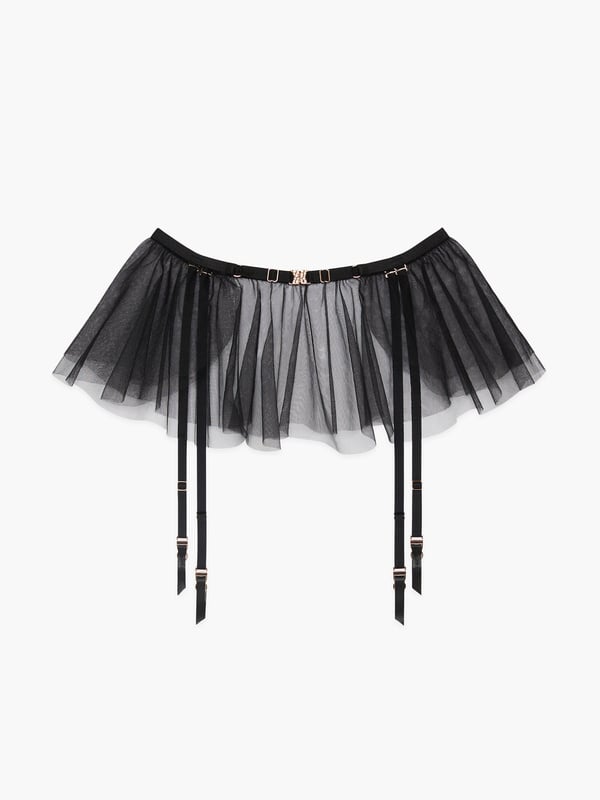 Make Me Purr Garter Belt Skirt in Black SAVAGE X FENTY