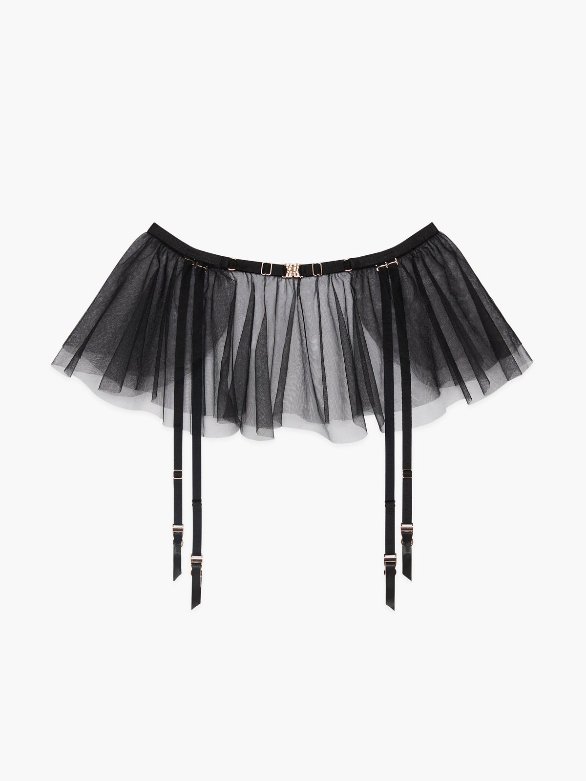 Make Me Purr Garter Belt Skirt in Black