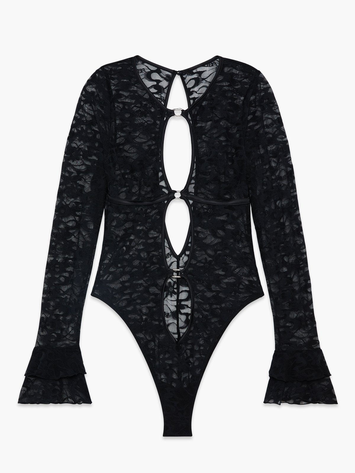 Long-Sleeve Link Up Lace Teddy
