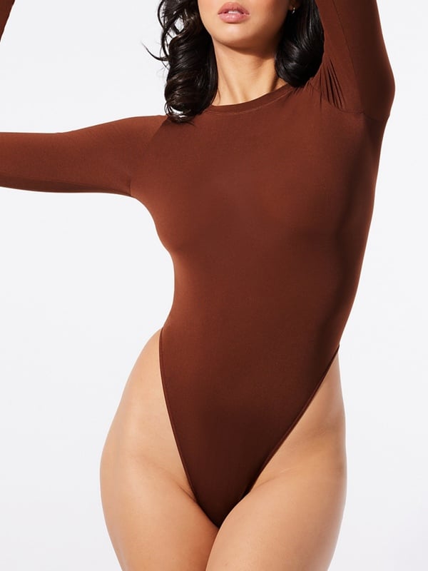 Seamless Long-Sleeve Bodysuit Teddy