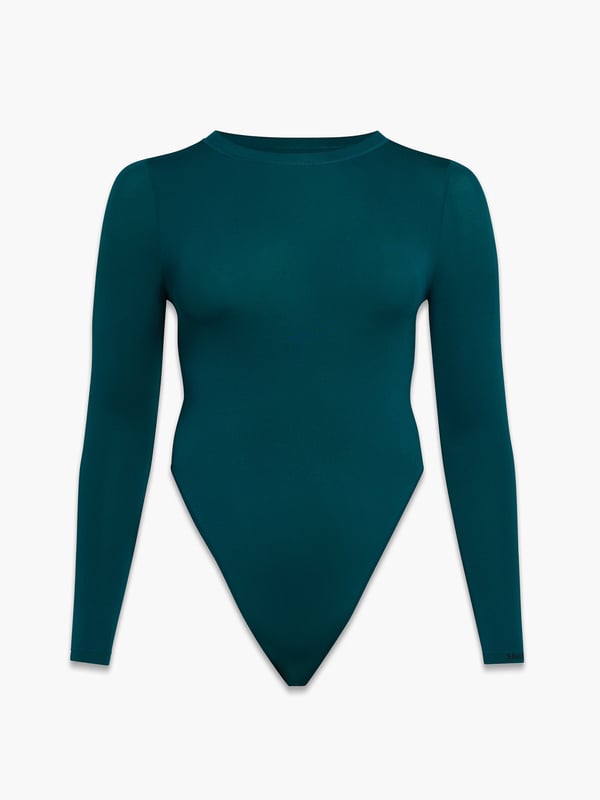 Seamless Long-Sleeve Bodysuit Teddy in Green | SAVAGE X FENTY