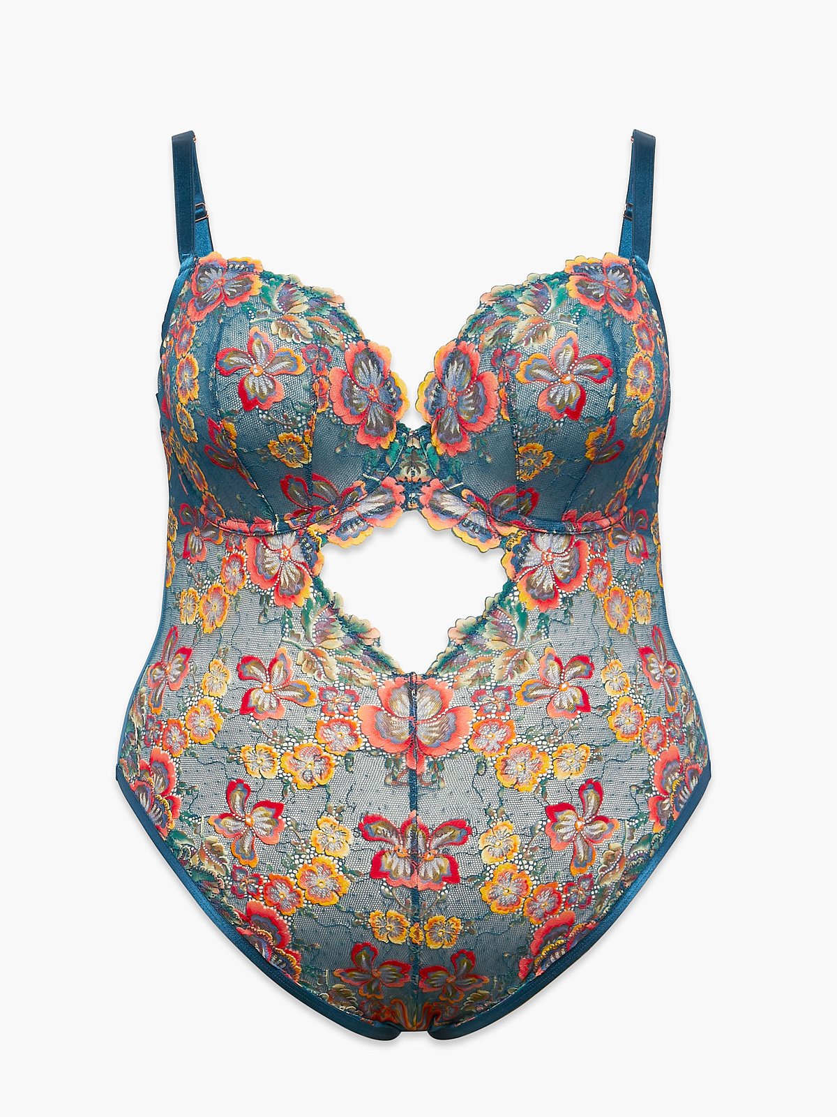 Sunchaser Lace Underwire Teddy in Blue & Multi | SAVAGE X FENTY