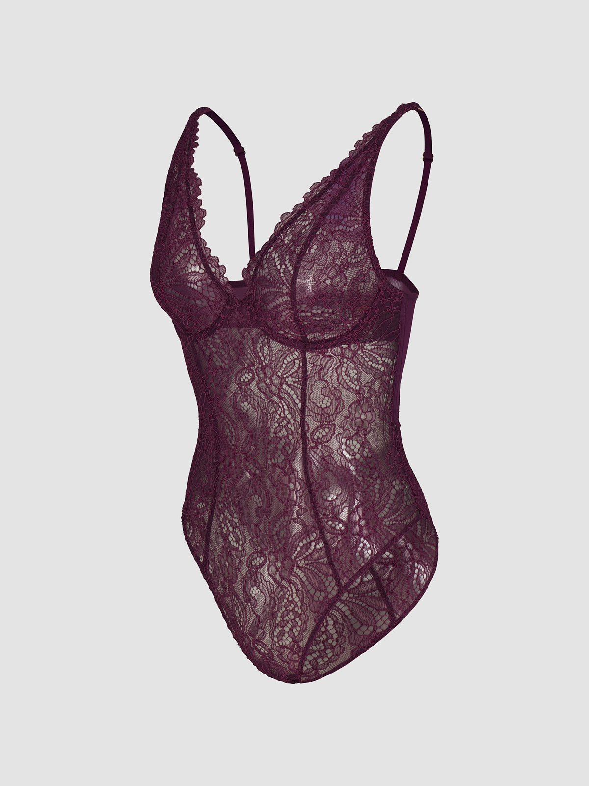 Romantic Corded Lace Underwire Teddy in Purple | SAVAGE X FENTY