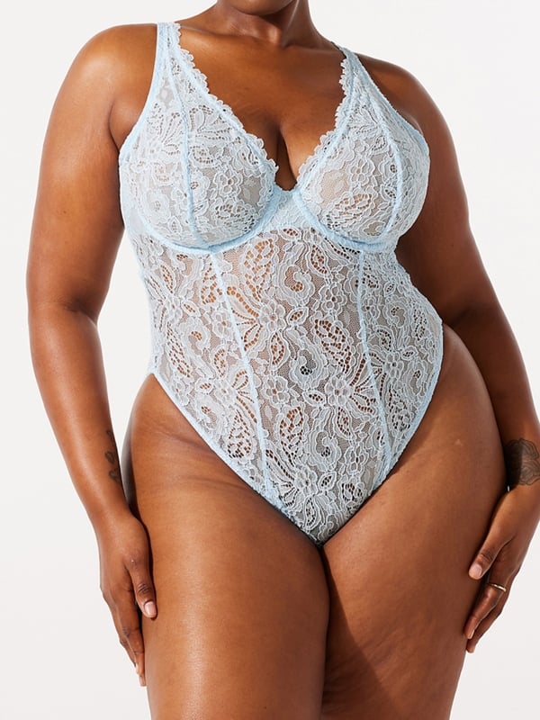 Romantic Corded Lace Underwire Teddy