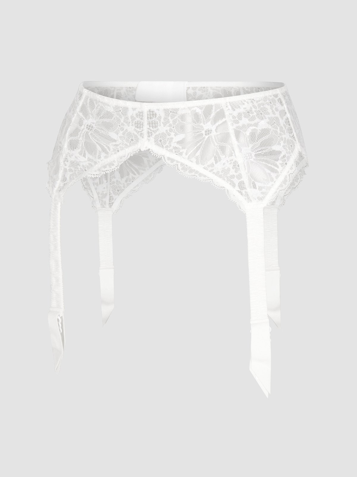 Bold Lace Garter Belt in White | SAVAGE X FENTY