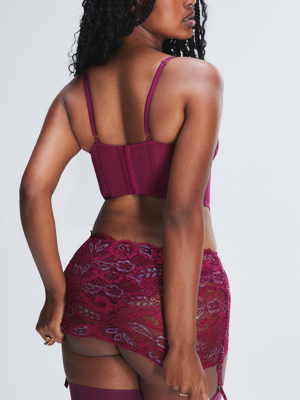 Romantic Corded Lace Metallic Bustier in Multi & Purple | SAVAGE X FENTY