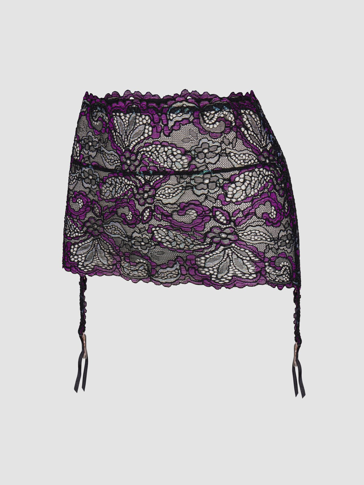 Romantic Corded Lace Metallic Garter Skirt