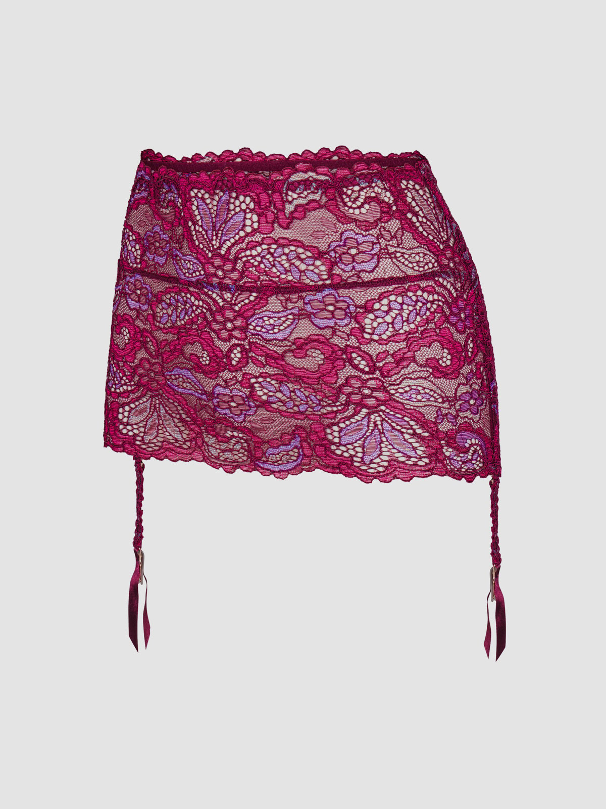 Romantic Corded Lace Metallic Garter Skirt