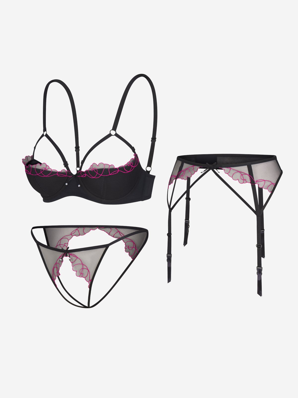 Catch Me Cupid Lingerie 3-Piece Set