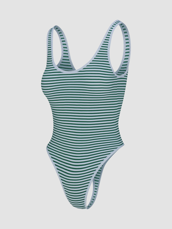 Seamless Thong Bodysuit Teddy in Blue & Green & Multi | SAVAGE X FENTY