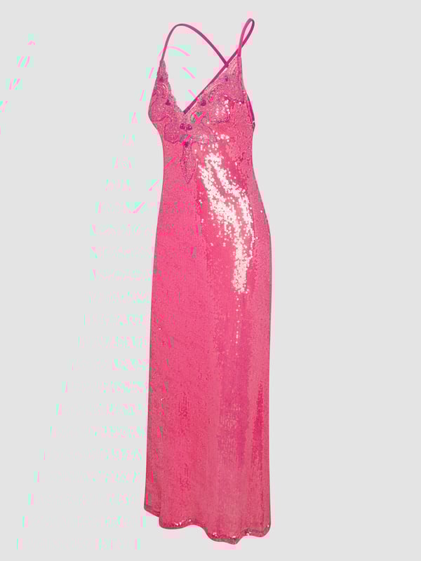 Champagne On Ice Embellished Slip Dress