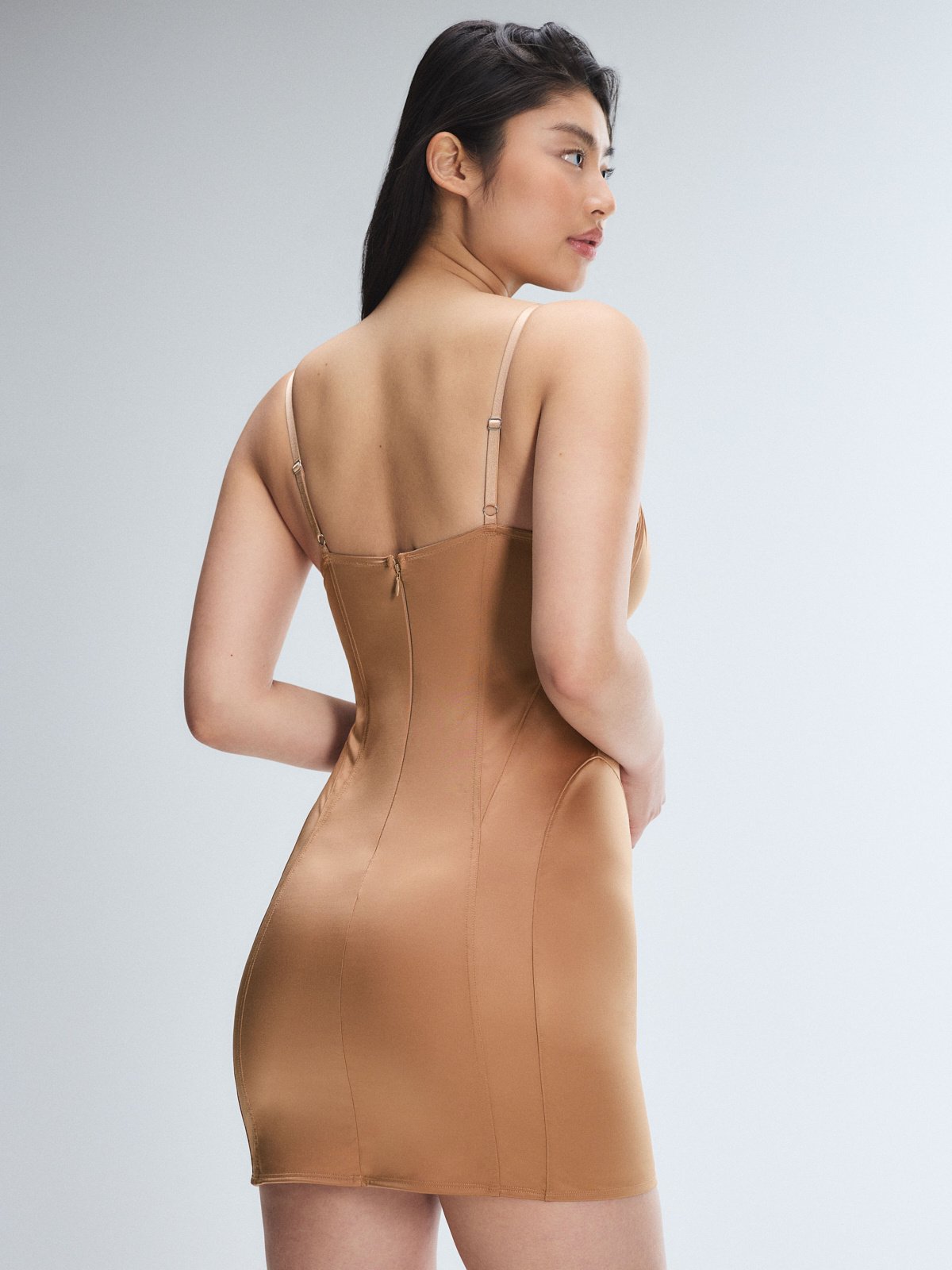 Slipper Satin Underwire Dress in Brown | SAVAGE X FENTY