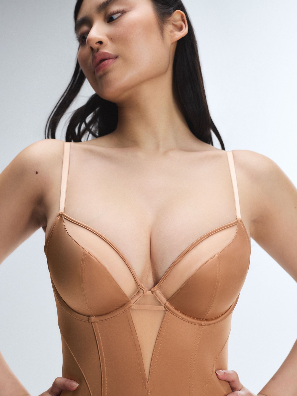 Slipper Satin Underwire Dress in Brown | SAVAGE X FENTY