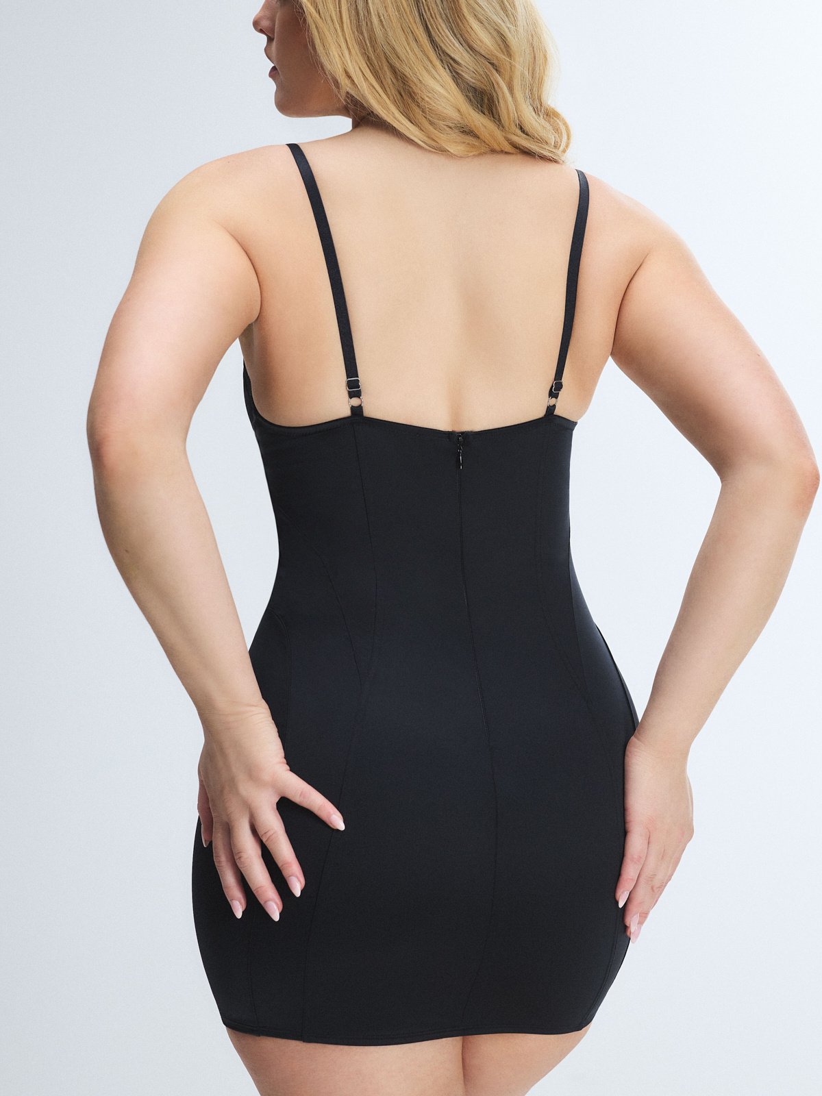Slipper Satin Underwire Dress in Black | SAVAGE X FENTY