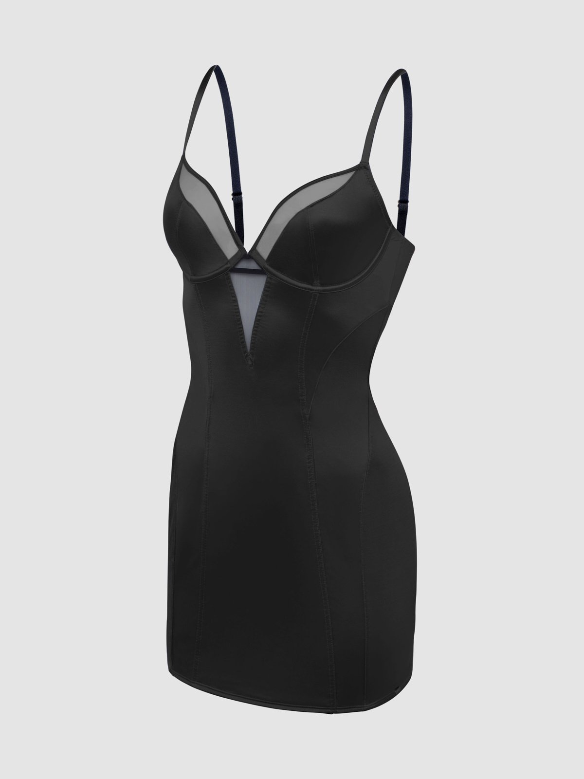 Slipper Satin Underwire Dress in Black | SAVAGE X FENTY