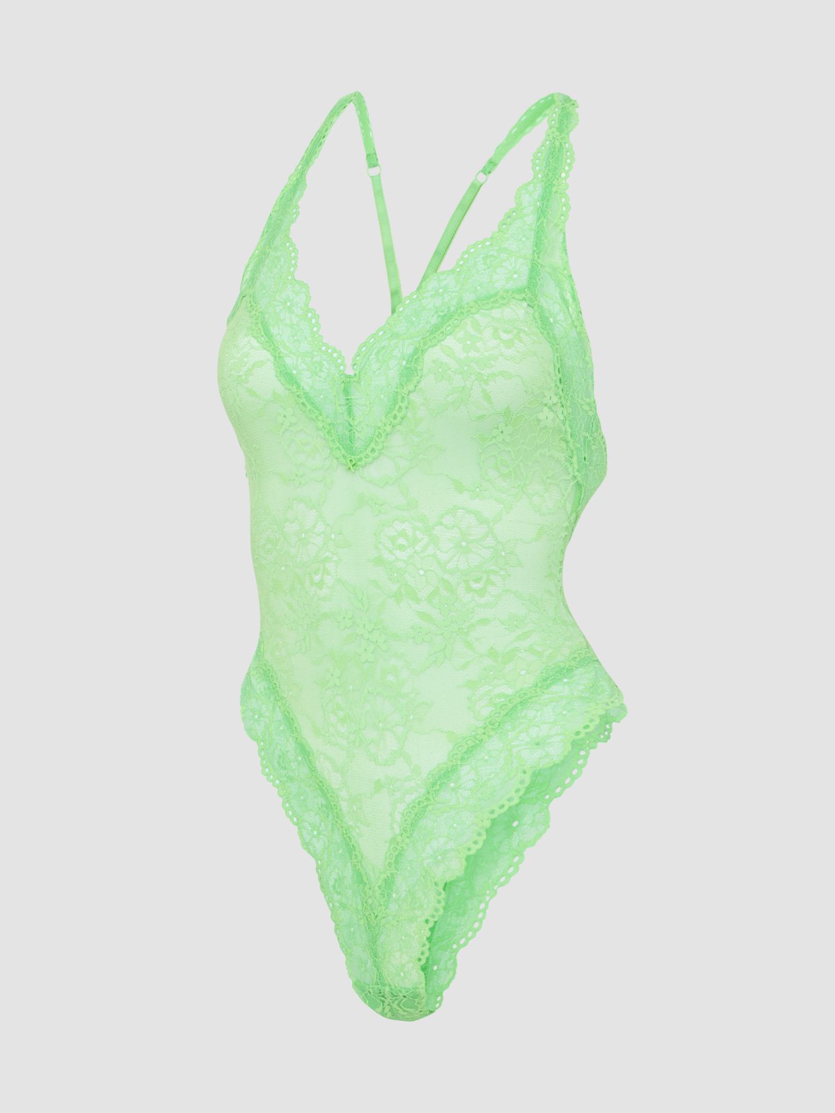 Soft N' Savage Lace Teddy in Green | SAVAGE X FENTY