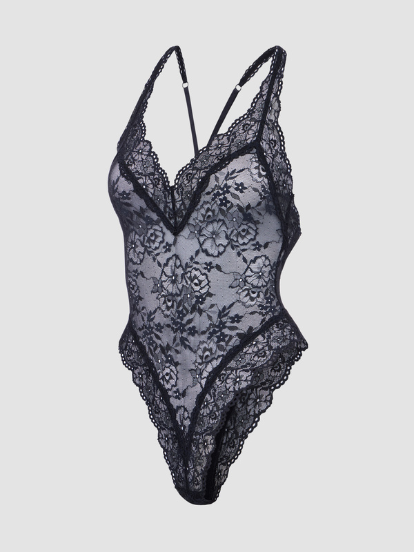 Soft N' Savage Lace Teddy in Black | SAVAGE X FENTY
