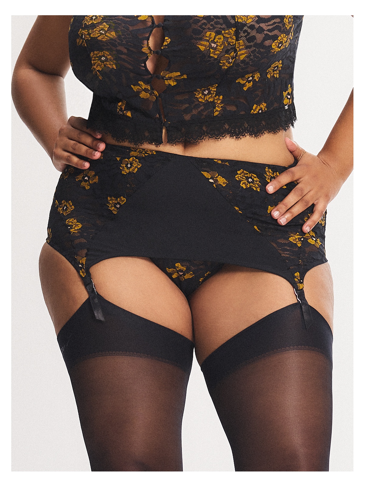 Feline Floral Garter Skirt