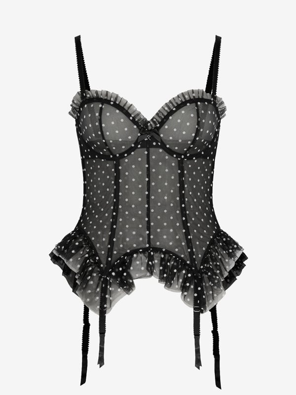 On The Dot Mesh Strapless Corset