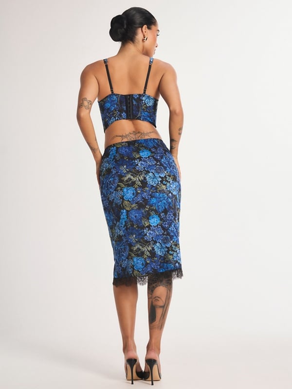 Floral Rush Slip Skirt