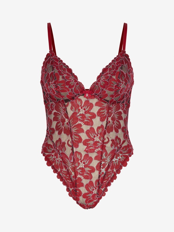 Floral Corded Lace Underwire Teddy