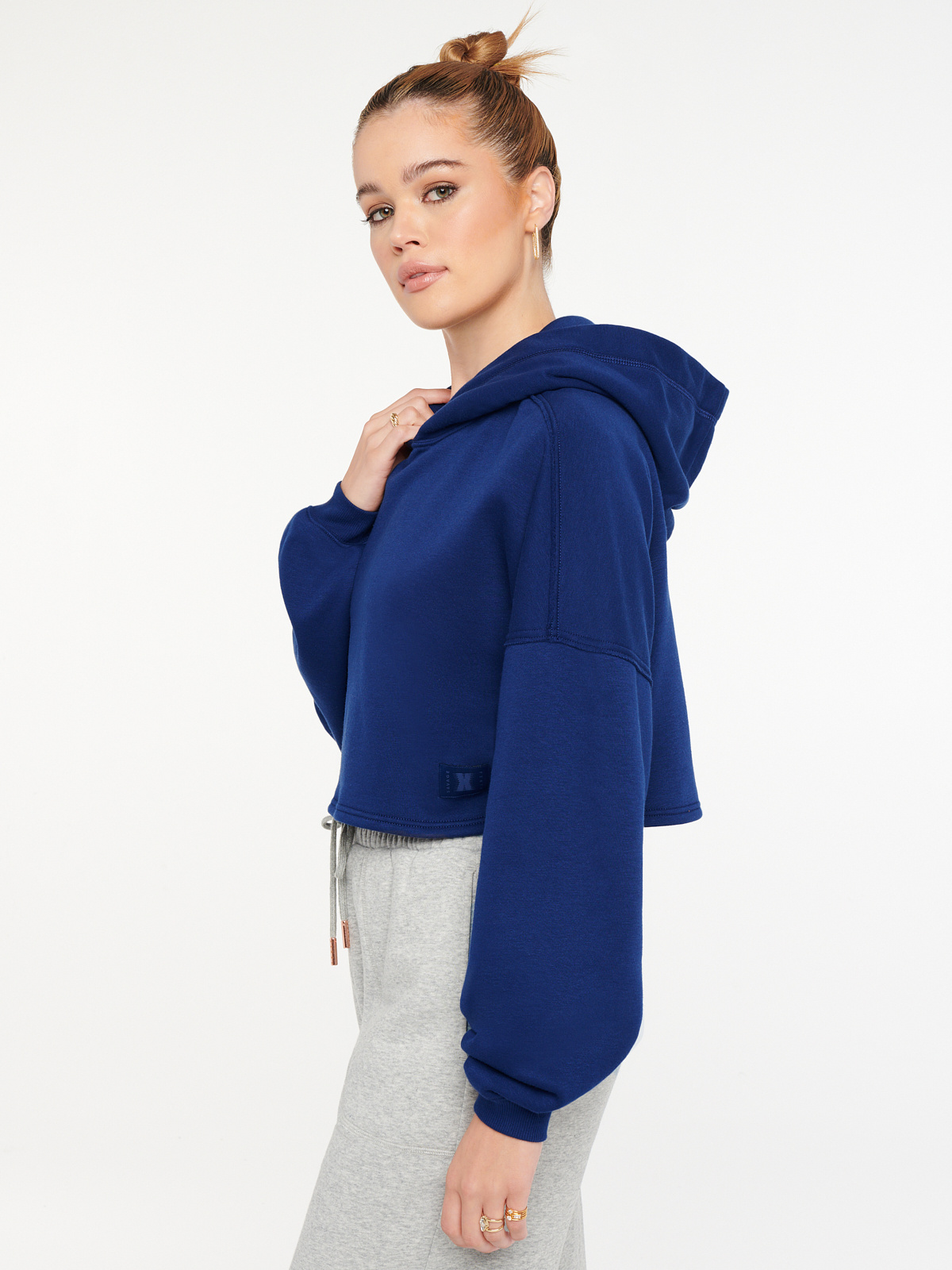 Essential Cropped Hoodie In Blue SAVAGE X FENTY Essential Cropped Hoodie In Blue SAVAGE X FENTY
