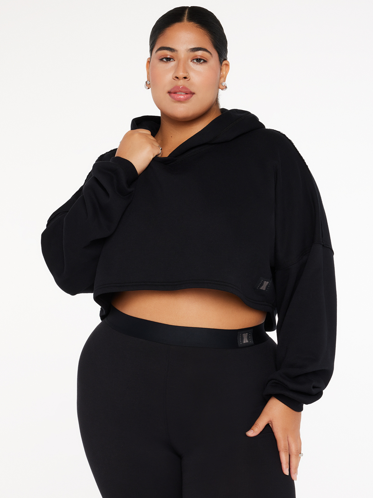 Xssential Terry Scope Logo Cropped Hoodie