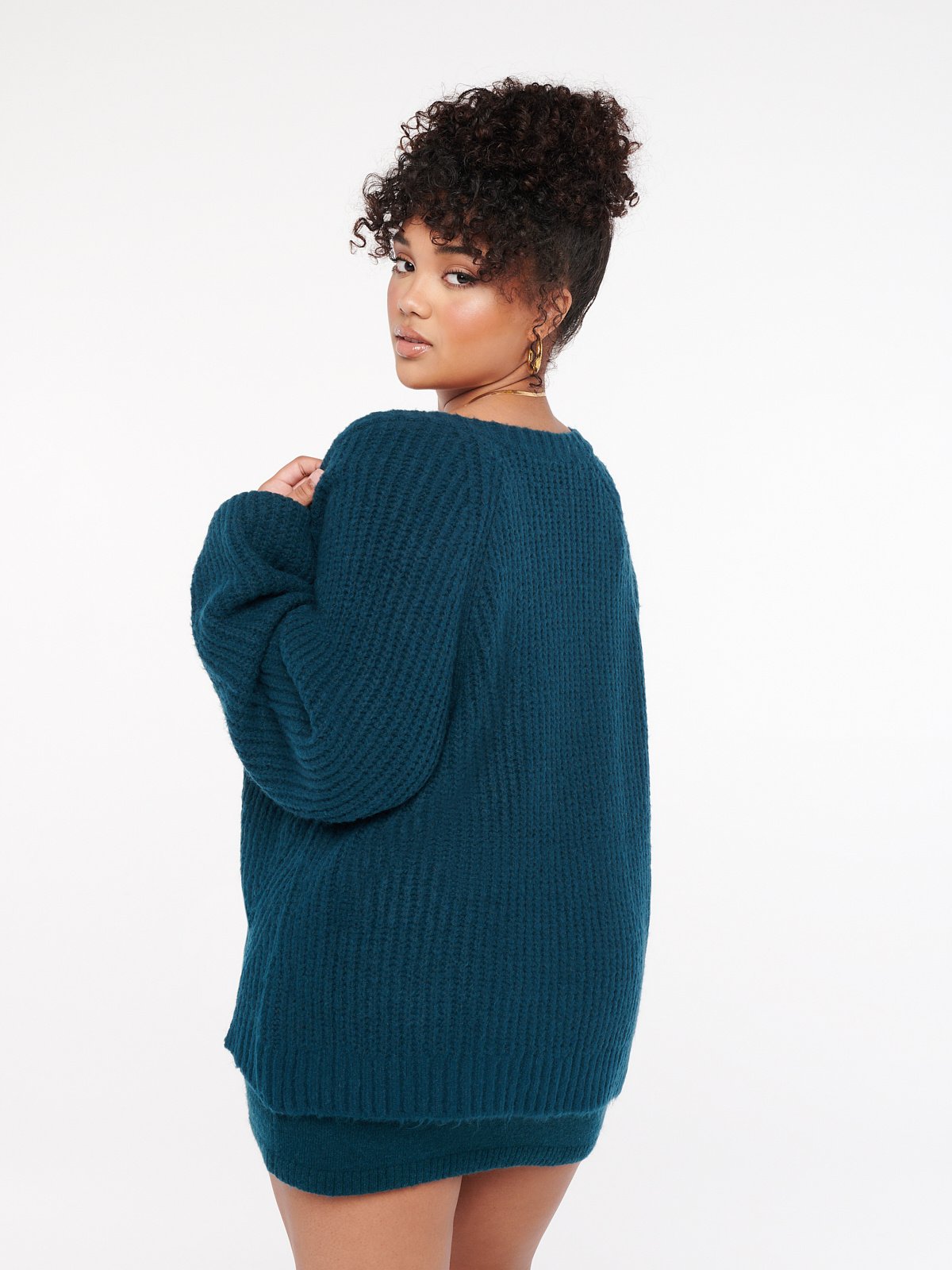 Fuzz Fit Knit V-Neck Sweater