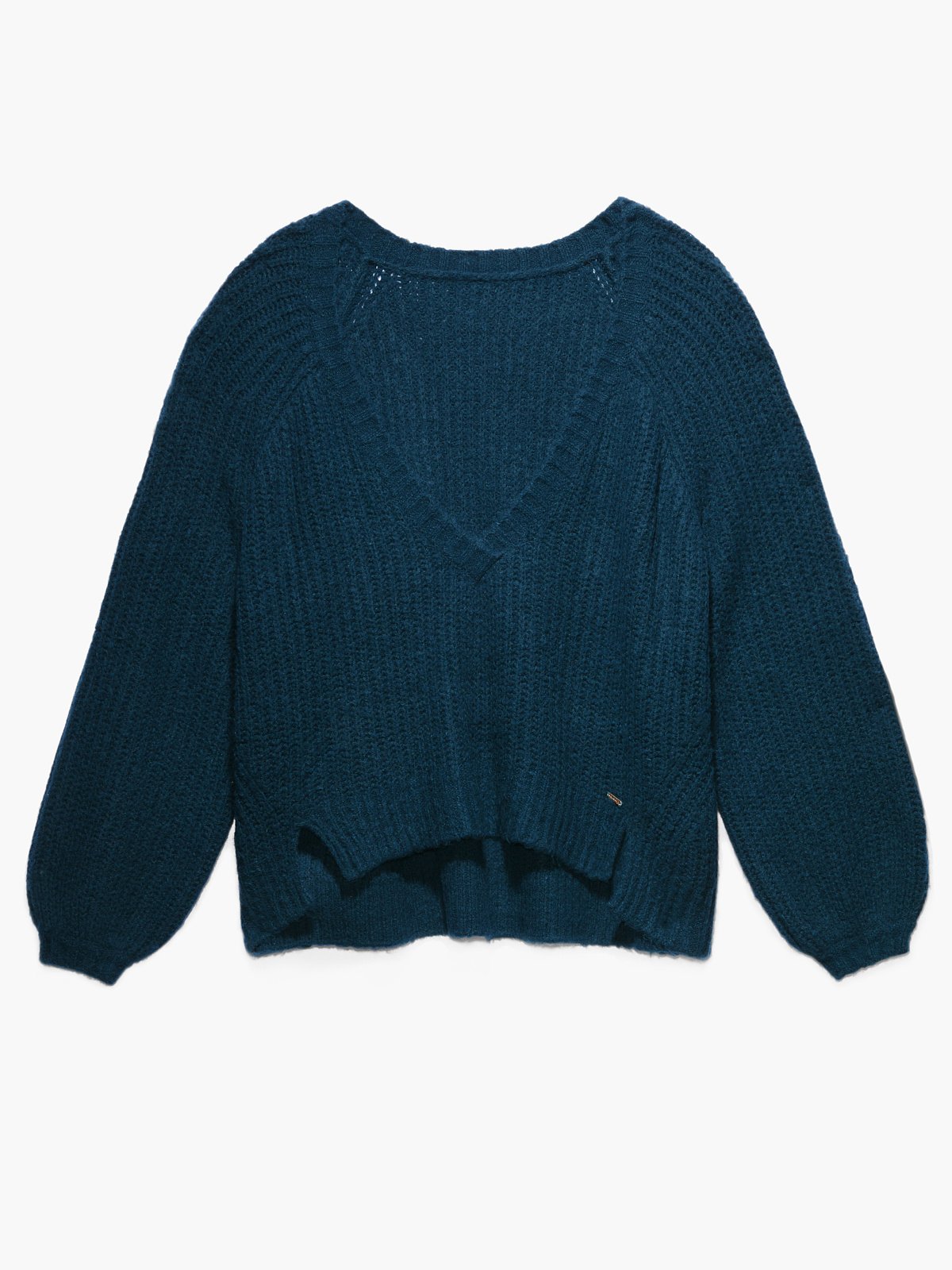 Fuzz Fit Knit V-Neck Sweater in Blue | SAVAGE X FENTY
