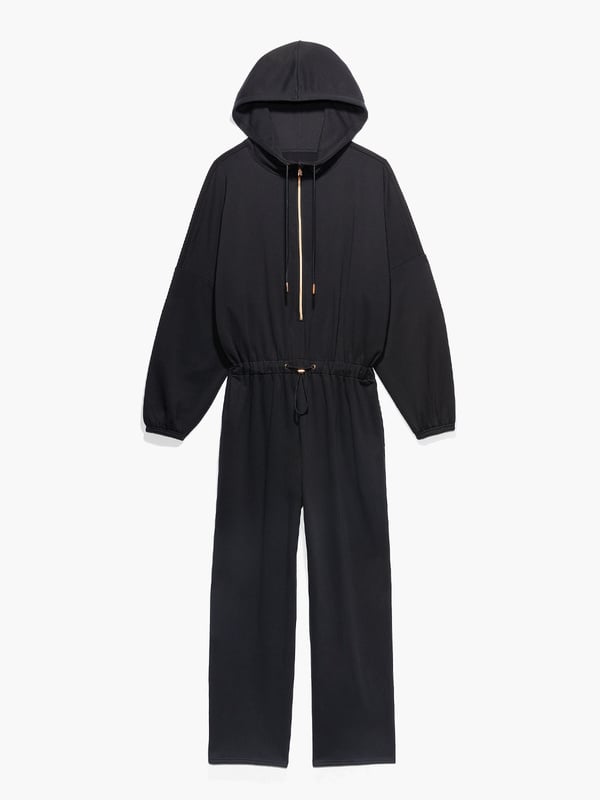 Xssential Oversized Cinched Hooded Jumpsuit in Purple