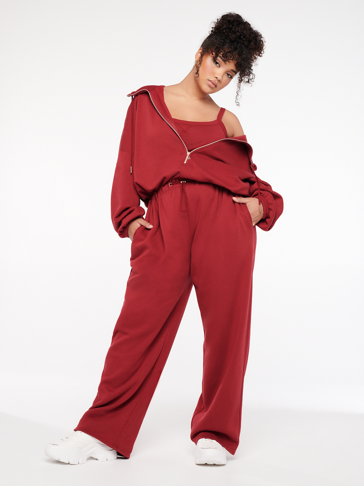 Xssential Cinched Hooded Jumpsuit in Red | SAVAGE X FENTY
