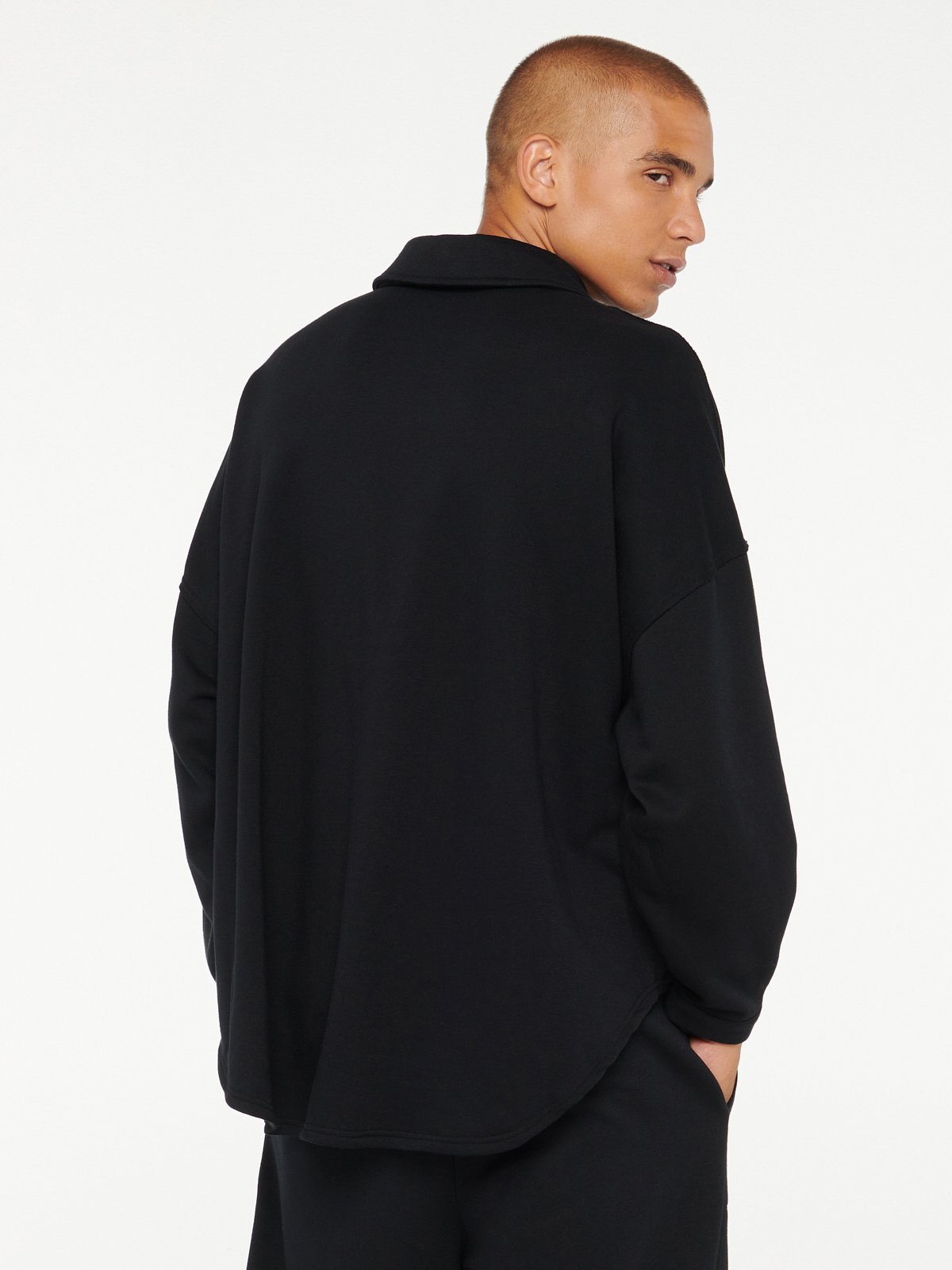 Xssential Oversized Button-Up Shirt in Black | SAVAGE X FENTY