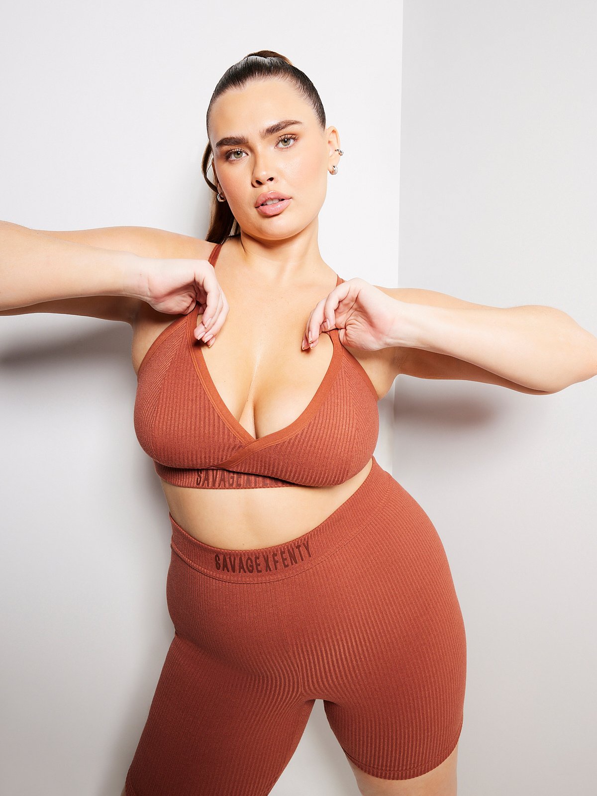 Essential Heavy Rib Logo Bralette